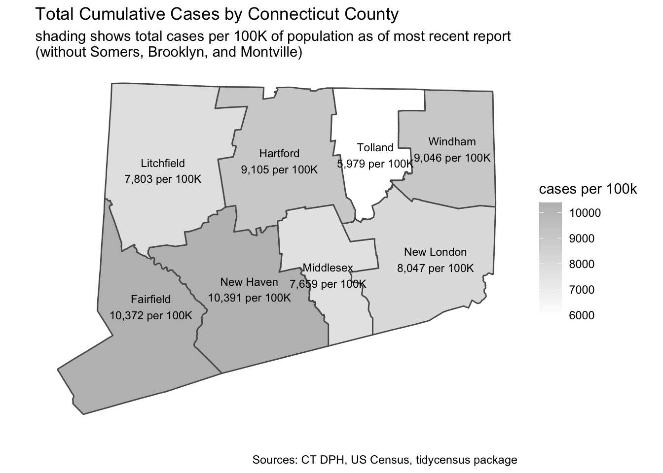County Maps of New and of Cumulative Cases