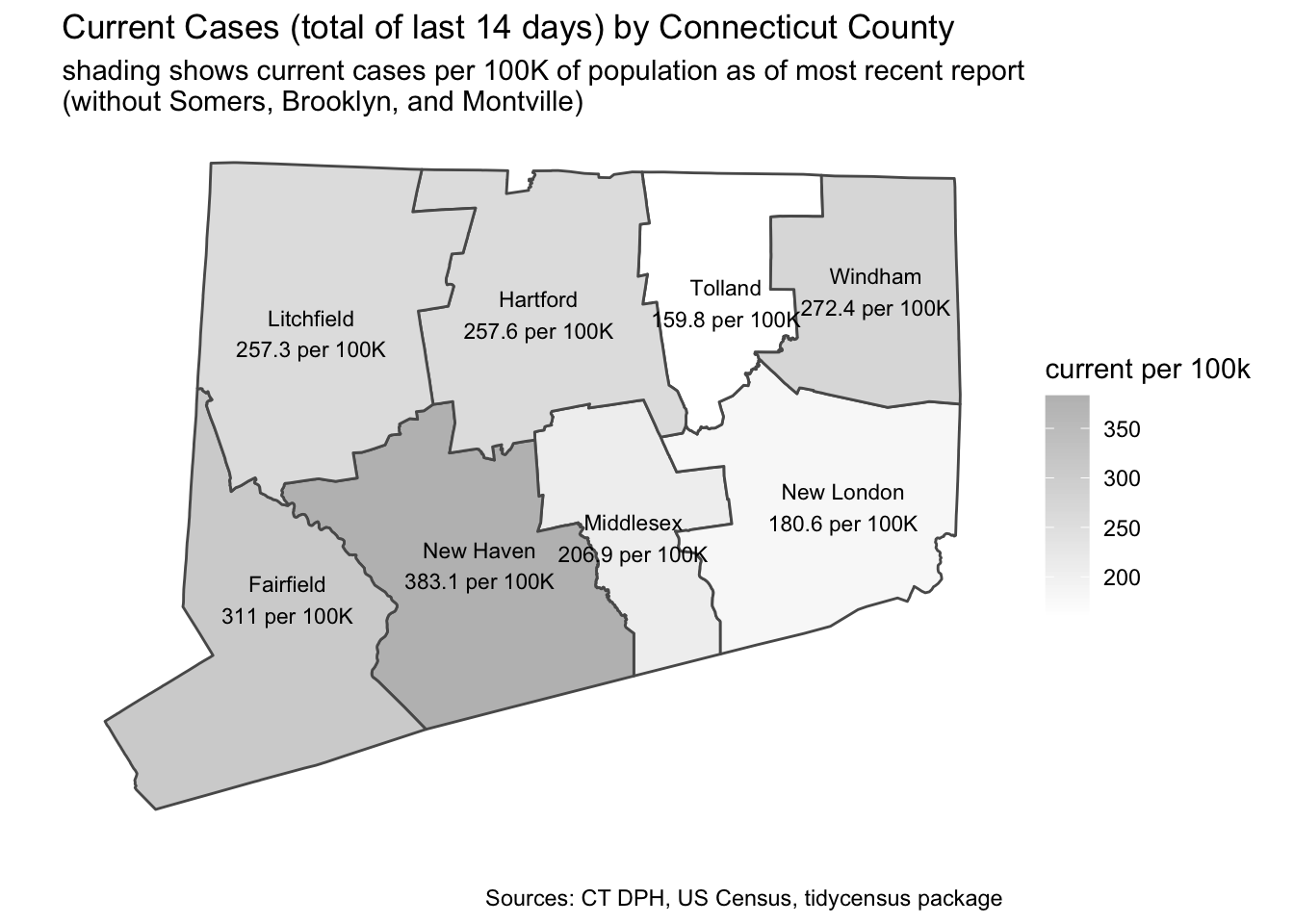 County Maps of New and of Cumulative Cases