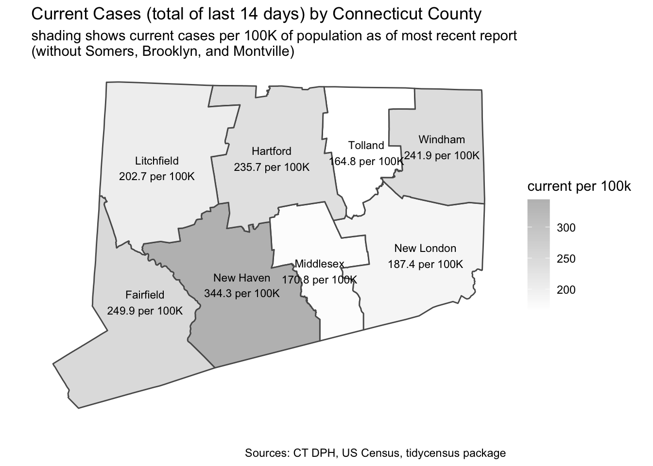 County Maps of New and of Cumulative Cases